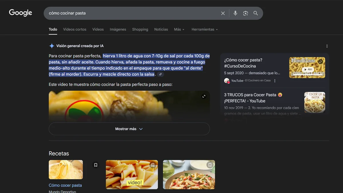 Intencion De Busqueda Informacional Como Cocinar Pasta